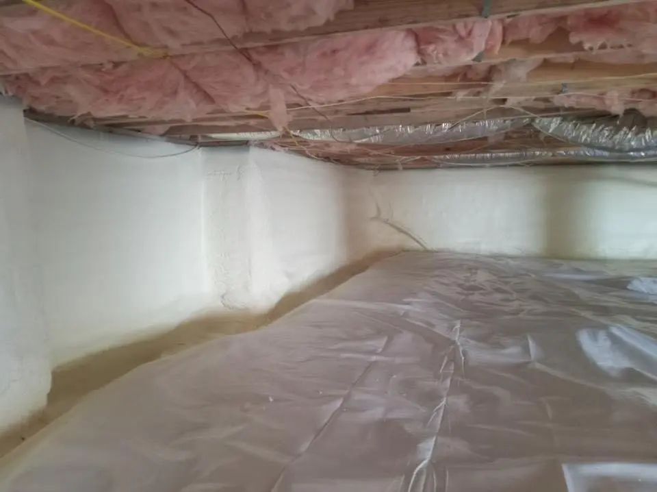 Crawl space encapsulation with closed-cell spray foam for Attic Insulation in Hempstead