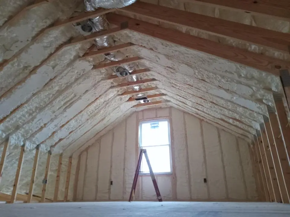 Spray foam roofing application for Crawl Space Insulation project in Hempstead